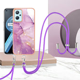 Electroplating Marble Pattern TPU Phone Case with Lanyard